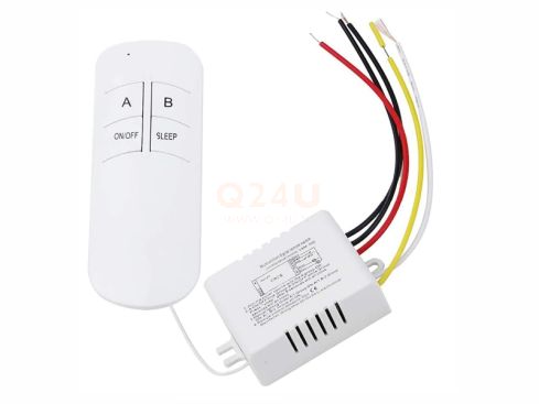 Kabelloser Schalter / Fernbedienung für 2× 230V – Max. 400W