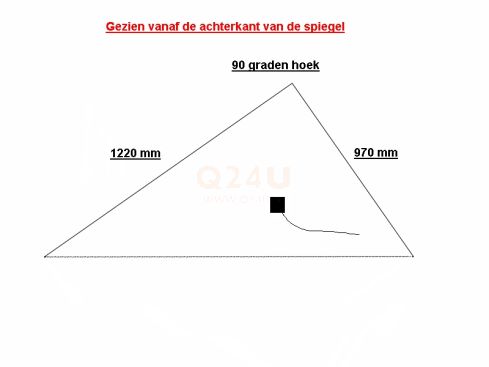 Badezimmerspiegelheizung, Dreieck 1220 x 970 mm