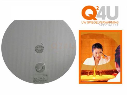 Spiegelheizung rund 800 mm mit flacher Seite. 230 Volt – 80 cm Kabel