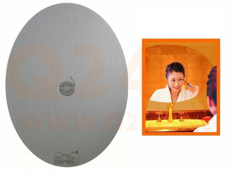 Badezimmer-Spiegelheizung Oval 1000 x 1300 mm, 100 x 130 cm 230 volt