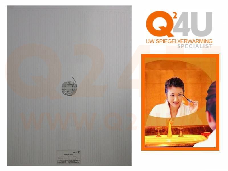 Badezimmer-Spiegelheizung – rechteckig nach Maß, 24 Volt