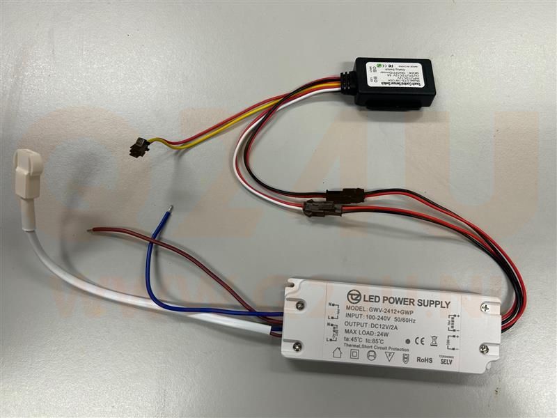 LED-Treiber mit Touch-Sensor 12V 2A 24W – Ein/Aus-Schalter – 100–230V Eingang – Modell: GWV-2412+GWP